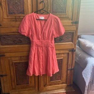 Anthropologie Coral Mini Dress